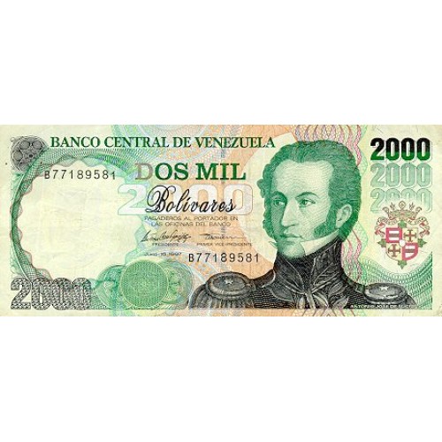 1998 - Venezuela P77c 2,000 Bolivares banknote UNC