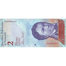 2007 - Venezuela P88a billete de 2 Bolívares S/C 2007 - Venezuela P88a billete de 2 Bolívares S/C