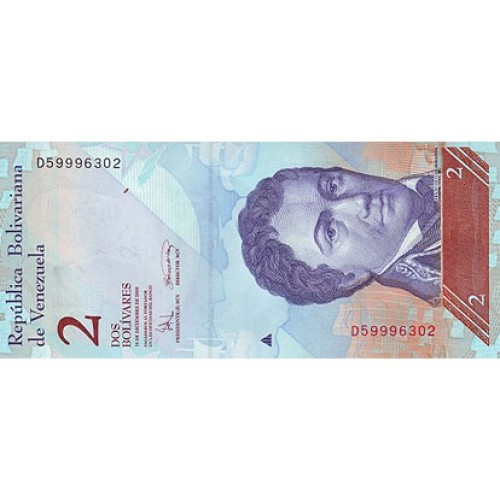 2007 - Venezuela P88a billete de 2 Bolívares