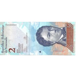 2013 - Venezuela P88f billete de 2 Bolívares S/C 2013 - Venezuela P88f billete de 2 Bolívares S/C