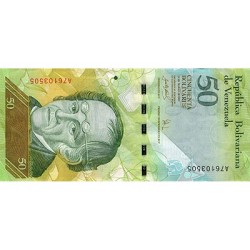 2007 - Venezuela P92a billete de 50 Bolívares S/C 2007 - Venezuela P92a billete de 50 Bolívares S/C