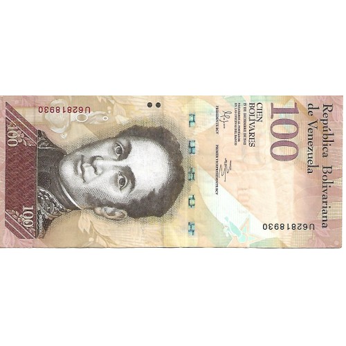 2012 - Venezuela P93f 100 Bolivares banknote XF