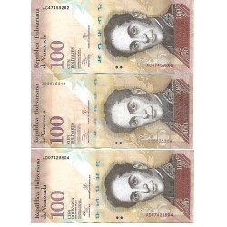 2013 - Venezuela P93g billete de 100 Bolívares MBC 2013 - Venezuela P93g billete de 100 Bolívares MBC
