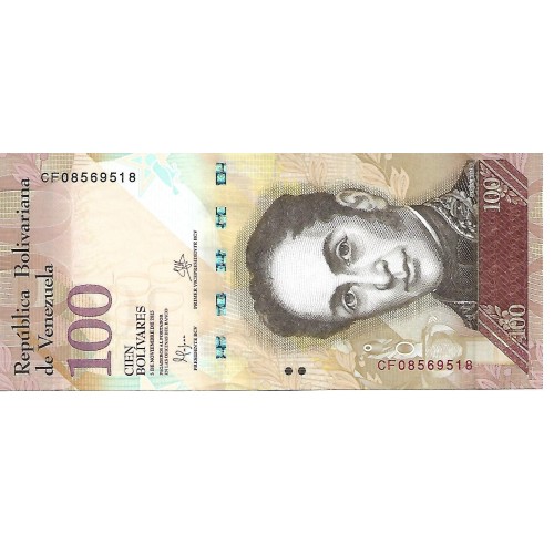 2015 - Venezuela P93j billete de 100 Bolívares S/C