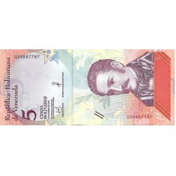 2018 - Venezuela P102 billete de 5 Bolívares S/C 2018 - Venezuela P102 billete de 5 Bolívares S/C