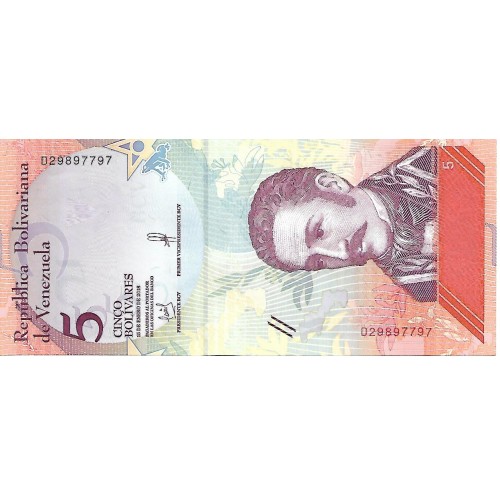 2018 - Venezuela P102 billete de 5 Bolívares S/C