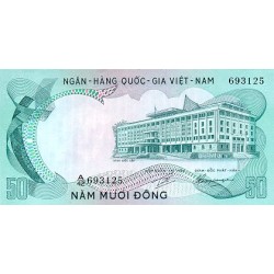 1972 - Vietnam del Sur PIC 30  billete de 50 Dong S/C