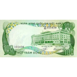 1972 - Vietnam del Sur PIC 31 billete de 100 Dong S/C