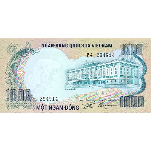 1972 - Vietnam South 1000 Dong banknote PIC 34 UNC