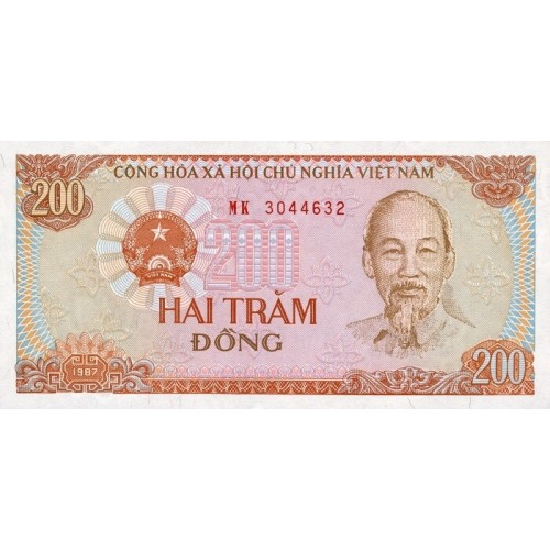 1987 - Vietnam 200 Dong banknote PIC 100a UNC