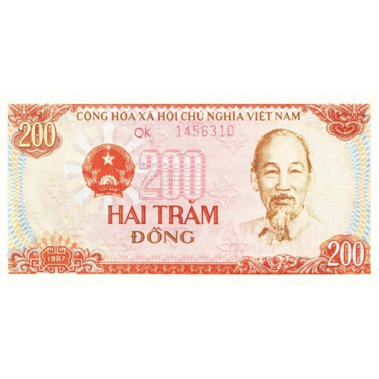 1987 - Viet Nam Pic 100b 200 Dong banknote 1987 - Viet Nam Pic 100b 200 Dong banknote