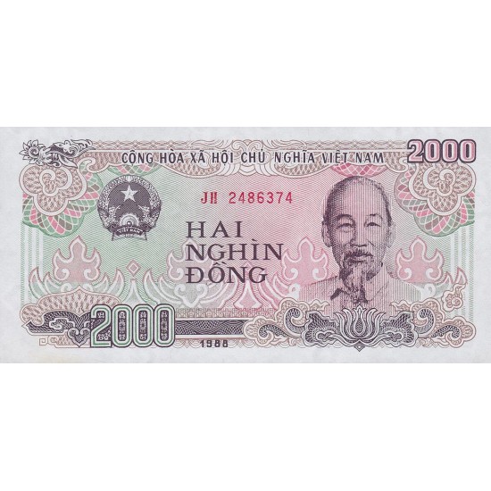1988 - Viet Nam Pic 107a 2000 Dong banknote 1988 - Viet Nam Pic 107a 2000 Dong banknote