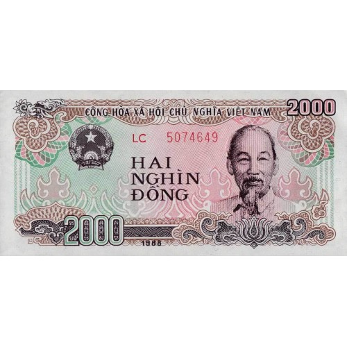 1988 -   Viet Nam   Pic 107b  2000 Dong banknote