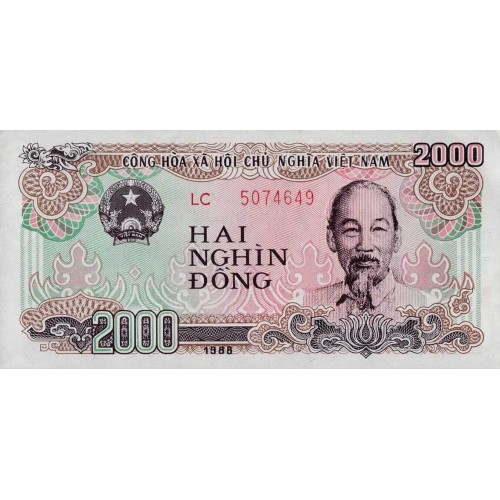 1988 - Vietnam 2000 Dong banknote PIC 107b UNC
