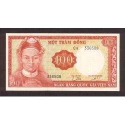 1966 -   Viet Nam South  Pic  19b      100 Dong banknote