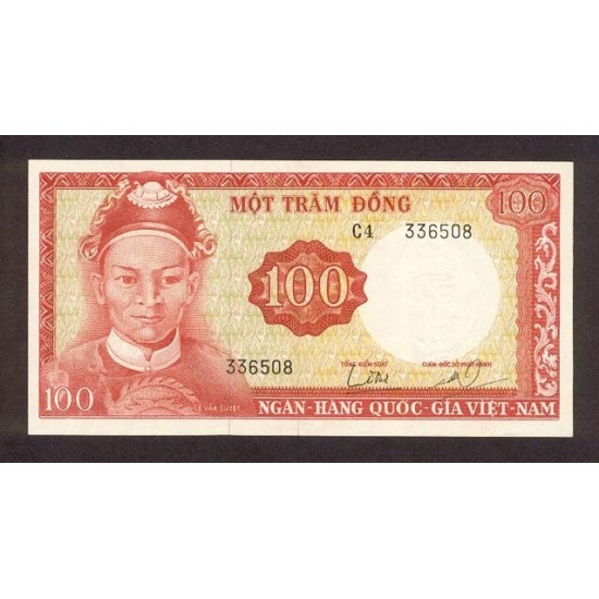 1966 - Viet Nam South Pic 19b 100 Dong banknote 1966 - Viet Nam South Pic 19b 100 Dong banknote