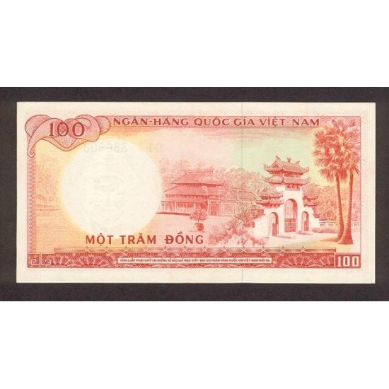 1966 - Viet Nam South Pic 19b 100 Dong banknote 1966 - Viet Nam South Pic 19b 100 Dong banknote