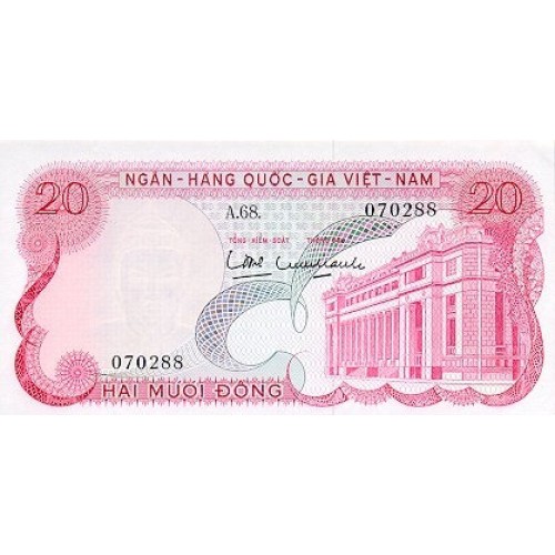1969 - Viet Nam  del Sur pic 24  billete de 20 Dong