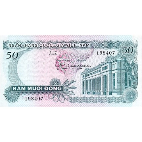 1969 - Viet Nam  del Sur pic 25  billete de 50 Dong