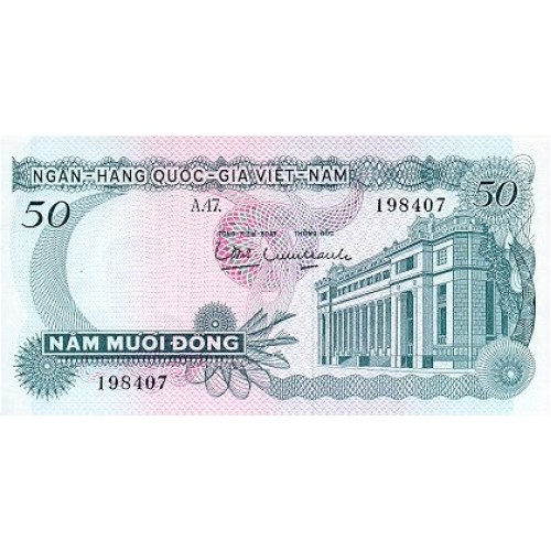 1969 - Vietnam South 50 Dong banknote PIC 25 UNC