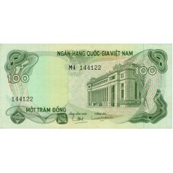 1970 - Vietnam del Sur PIC 26 billete de 100 Dong S/C