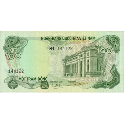 1970 - Vietnam South 100 Dong banknote PIC 26 UNC