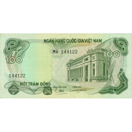 1970 - Viet Nam South Pic 26 100 Dong banknote 1970 - Viet Nam South Pic 26 100 Dong banknote