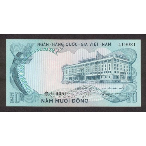 1972 -   Viet Nam South  Pic  30      50 Dong banknote