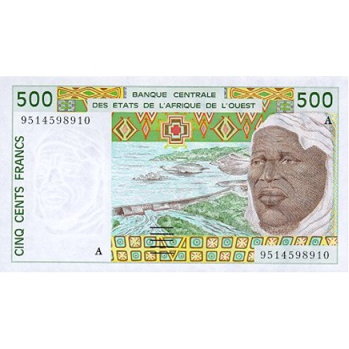 1997 - W. Africa State (Ivory Coast) Pic 110Ah 500 Frs. banknote