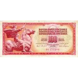 1965 - Yugoslavia Pic 80a         billete de 100 Dinara