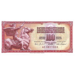 1965 - Yugoslavia PIC 80c billete de 100 Dinara S/C