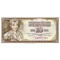 1968 - Yugoslavia PIC 82a billete de 10 Dinara EBC 1968 - Yugoslavia PIC 82a billete de 10 Dinara EBC