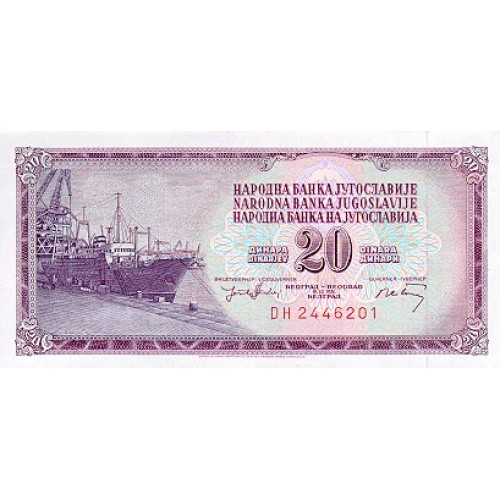 1974 - Yugoslavia Pic 85         billete de 20 Dinara