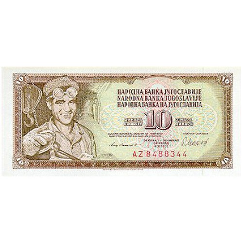 1978 - Yugoslavia Pic 87a        10 Dinara banknote