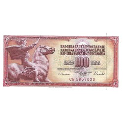 1986 - Yugoslavia PIC 90c billete de 100 Dinara S/C