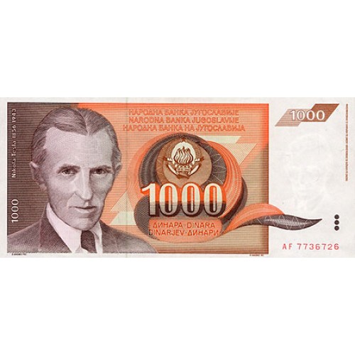 1990 - Yugoslavia 1.000 Dinara banknote PIC 107 UNC