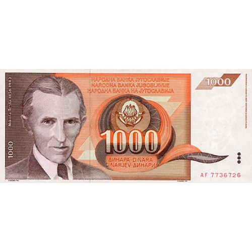 1990 - Yugoslavia Pic 107       billete de 1.000 Dinara