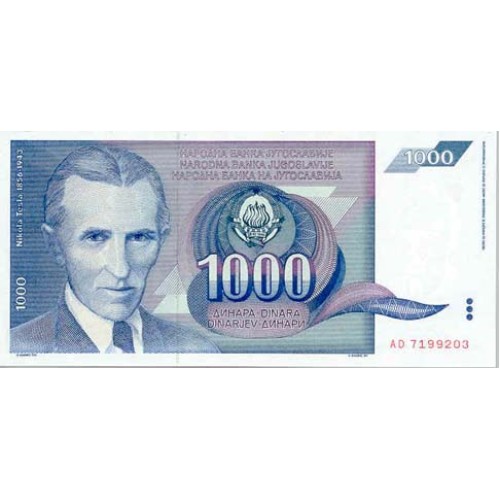 1991 - Yugoslavia 1.000 Dinara banknote PIC 110 UNC
