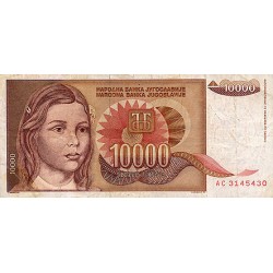 1992 - Yugoslavia Pic 116b       billete de 10.000 Dinara