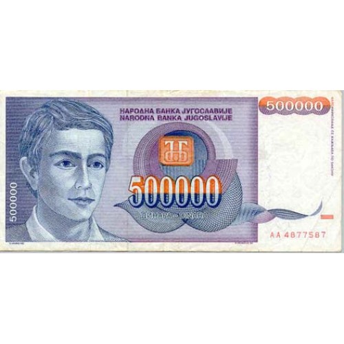 1993 - Yugoslavia PIC 119 billete de 500.000 Dinara S/C