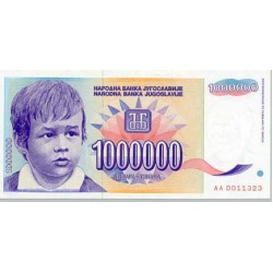 1993 - Yugoslavia 1.000.000 Dinara banknote PIC 120 UNC 1993 - Yugoslavia 1.000.000 Dinara banknote PIC 120 UNC
