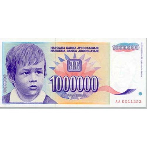 1993 - Yugoslavia Pic 120       billete de 1.000.000 Dinara