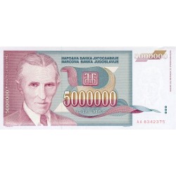 1993 - Yugoslavia Pic 121       billete de 5.000.000 Dinara