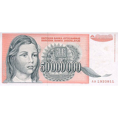 1993 - Yugoslavia Pic 123       billete de 50.000.000 Dinara