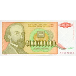 1993 - Yugoslavia Pic 135      billete de 5.000.000.000 Dinara