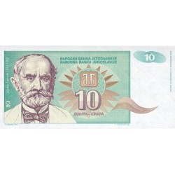 1994 - Yugoslavia Pic 138a        10 Dinara banknote