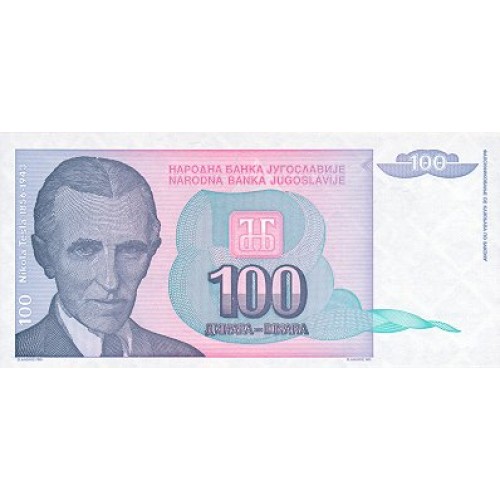 1994 - Yugoslavia PIC 139a billete de 100 Dinara S/C