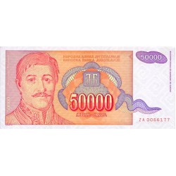 1994- Yugoslavia Pic 142a       billete de 50.000 Dinara