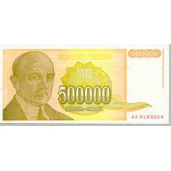 1994 - Yugoslavia 500.000 Dinara banknote PIC 143 UNC