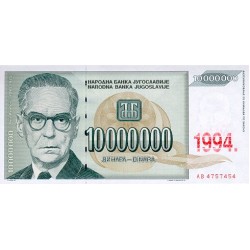 1994 - Yugoslavia 10.000.000 Dinara banknote  PIC 144 UNC